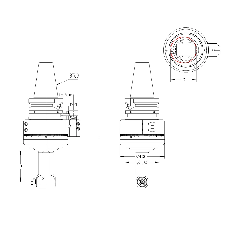 heavy duty 90° right angle head (dk90 bt50 er series)